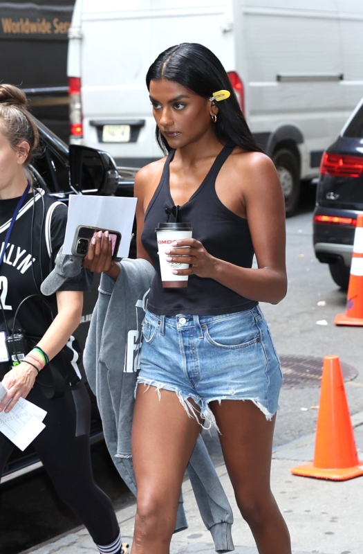 Click to view full size image
==============
Simone Ashley on the set of The Devil Wears Prada 2
Simone Ashley on the set of The Devil Wears Prada 2
