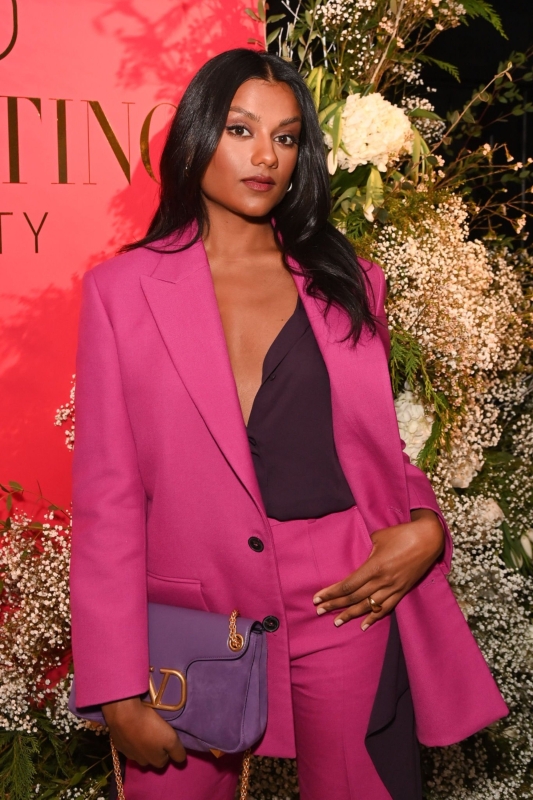 Simone Ashley attends the Valentino Beauty launch dinner on November 17, 2024 in London, UK
