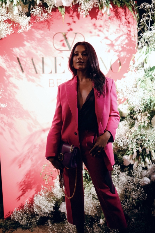 Simone Ashley attends the Valentino Beauty launch dinner on November 17, 2024 in London, UK
