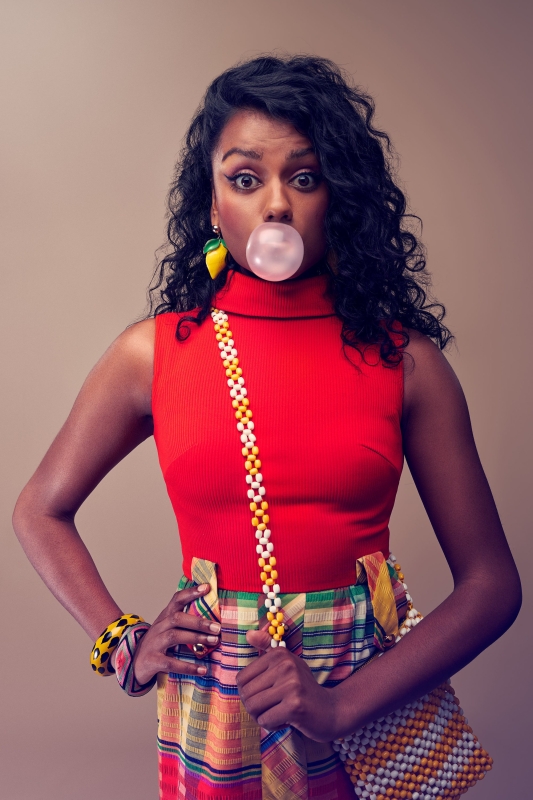 Simone Ashley for the Stella x Sex Education: Breast Cancer Awareness campaign
