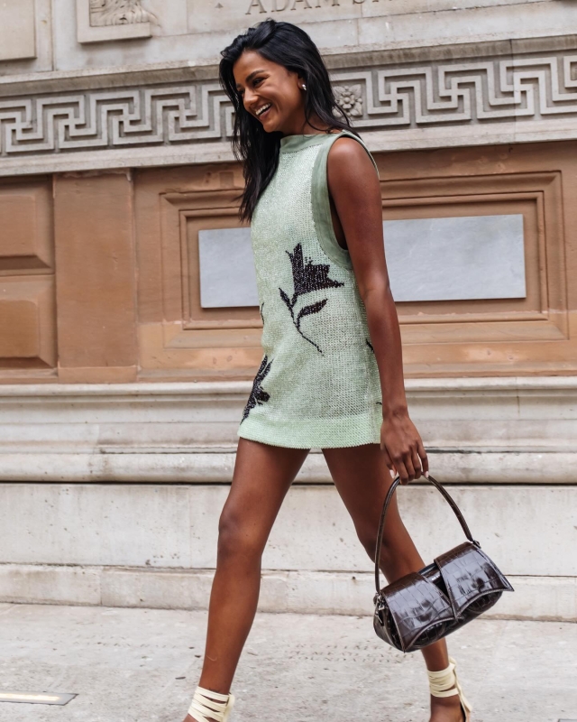 Simone Ashley arriving at the 16Arlington show on September 15, 2024 in London, UK
