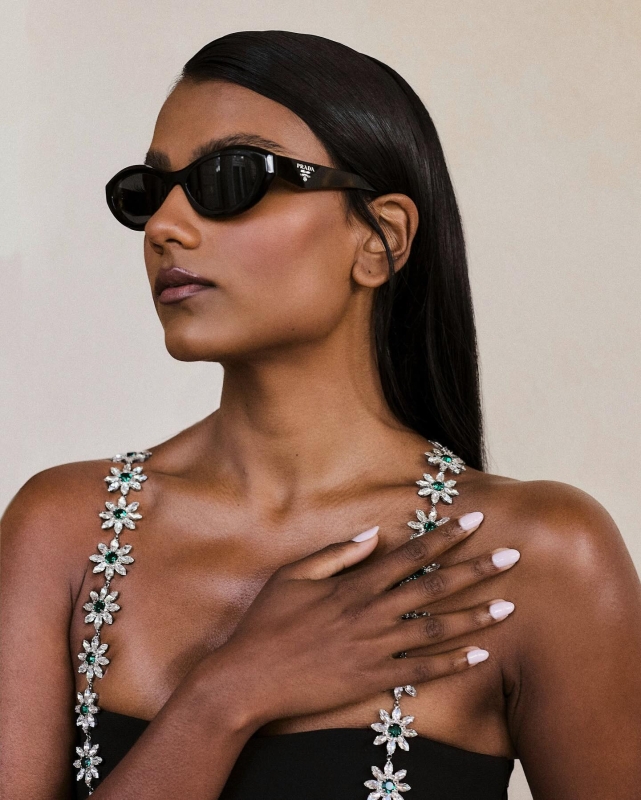 Simone Ashley photographed by Pip Bourdillon before the Prada show in Milan (2024)
